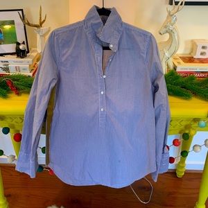 Collared tunic with gold pipe detailing, J.Crew